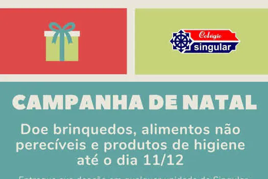 Colégio Singular promove campanha social voltada para o Natal