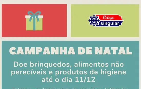 Colégio Singular promove campanha social voltada para o Natal