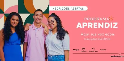 Natura e Avon abrem inscrições para o Programa Jovem Aprendiz