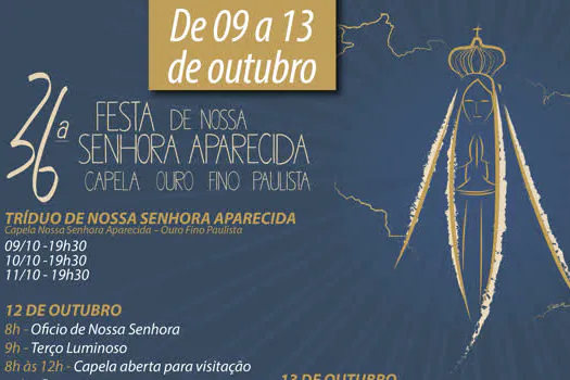 36ª Festa de Nossa Senhora Aparecida de Ouro Fino começa nessa quarta