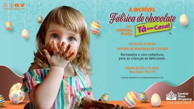 Central Plaza Shopping promove oficina de chocolate como evento especial de Páscoa