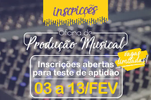 Ribeirão Pires abre inscrições para Oficina de Produção Musical