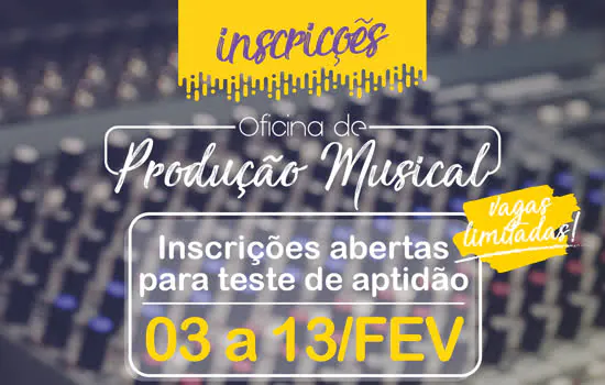 Ribeirão Pires abre inscrições para Oficina de Produção Musical