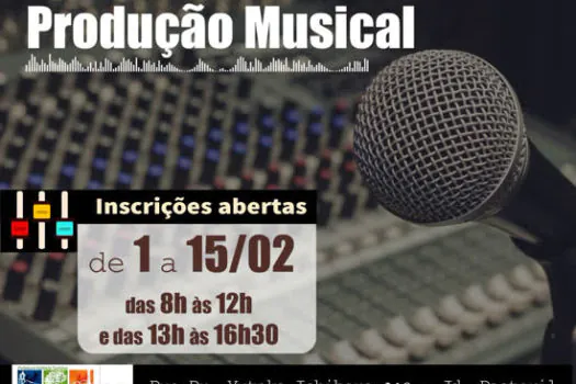 Ribeirão Pires abre inscrições para curso gratuito de Produção Musical