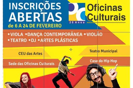 Prefeitura de Mauá abre inscrições para as Oficinas Culturais