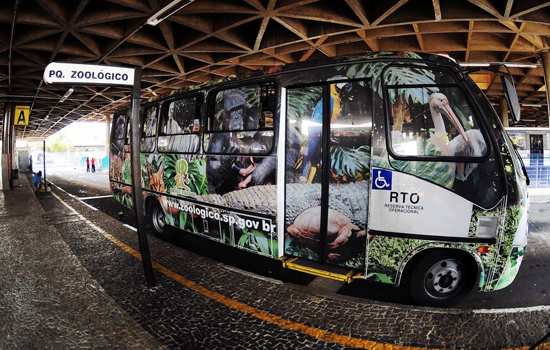 Transporte Orca Zoo da EMTU leva visitantes ao Zoológico de São Paulo