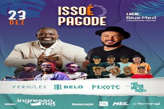 Show ‘Isso É Pagode’, com Péricles, Belo, Pixote e Envolvência, acontece em Santos