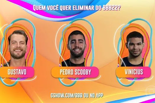 No “BBB 22”, Gustavo, Pedro Scooby e Vinicius disputam oitavo paredão