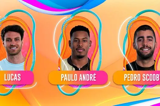 Lucas, Paulo André e Pedro Scooby estão no décimo paredão do “BBB 22”