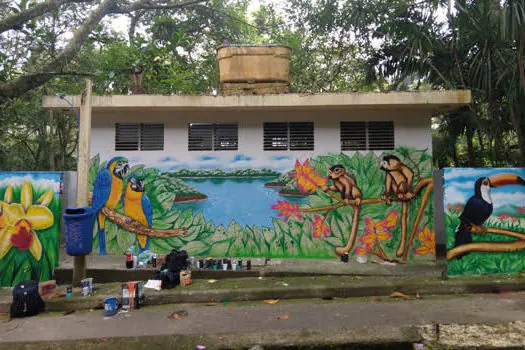 Arte em grafite marca etapa de projeto de revitalização do Parque do Pedroso