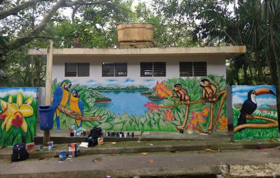 Arte em grafite marca etapa de projeto de revitalização do Parque do Pedroso