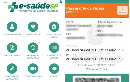 Passaporte da Vacina amplia alcance do aplicativo e-saúdeSP