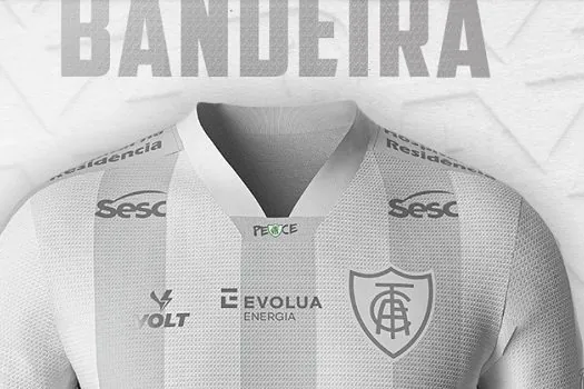 América-MG pede paz no futebol com camisa especial para o jogo com o Palmeiras