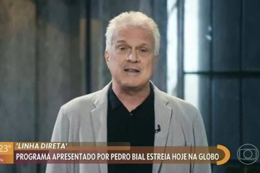 Pedro Bial é homenageado na TV pelo filho Theo Bial e se emociona