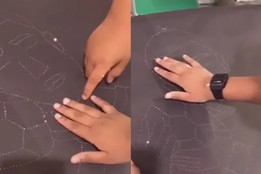 Projeto de escola estadual recria imagem de Pelé em braille para aluno cego