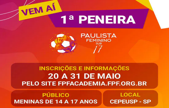 FPF realiza 1ª peneira feminina para meninas de 14 a 17 anos