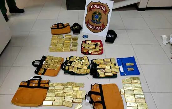 PF apreende 111 quilos de ouro no aeroporto de Goiânia