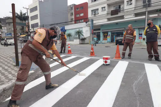 Ribeirão Pires segue com reforço na sinalização de solo