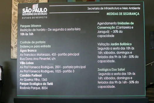 Governo reabre parques com medidas de segurança a partir da próxima semana