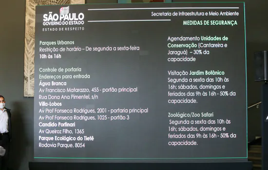 Governo reabre parques com medidas de segurança a partir da próxima semana