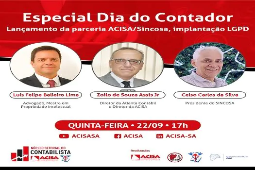 Em parceria com o Sincosa, ACISA implanta LGPD para o segmento contábil