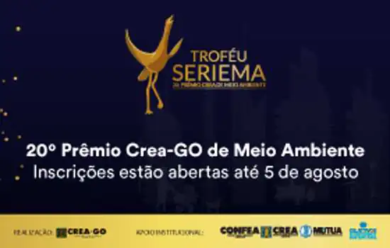 Abertas inscrições para 20º Prêmio Crea-GO de Meio Ambiente