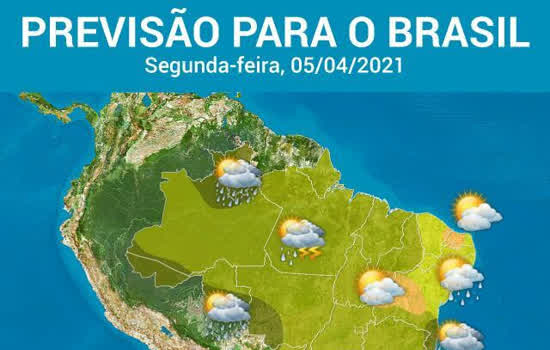 Chuva moderada no Nordeste e volta a chover no Sul do BR