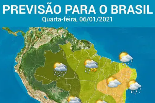 Mais temporais em SP, MG, RJ, MS e no Norte nesta quarta