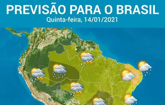 Muita chuva nesta quinta no Centro-Oeste