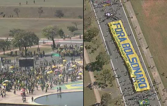 Manifestações contra e a favor do governo ocorrem em Brasília