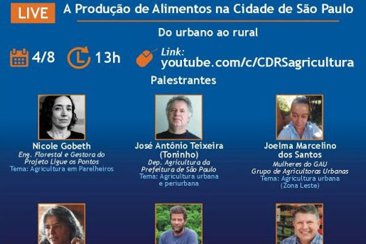 Produção de Alimentos em São Paulo é o tema de encontro virtual