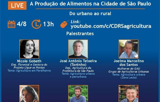 Produção de Alimentos em São Paulo é o tema de encontro virtual