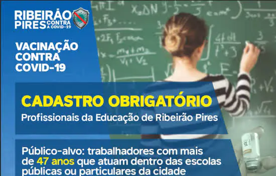 Profissionais da Educação de Ribeirão Pires devem se cadastrar para vacinação contra covid