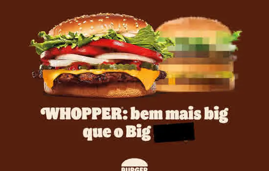 Buger King tira sarro do tamanho do seu sanduiche para reforçar superiodade de Whopper