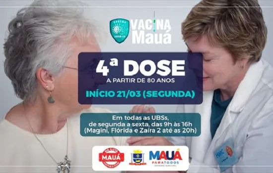 Mauá começa a aplicar a quarta dose em idosos com 80 anos ou mais