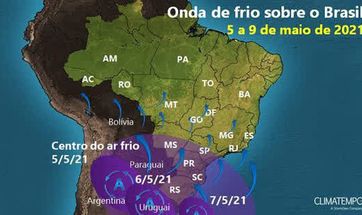 Nova onda de frio se espalha sobre o Brasil e Sul terá geada