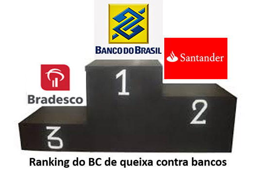 Banco do Brasil, Santander e Bradesco lideram ranking de reclamações, diz BC