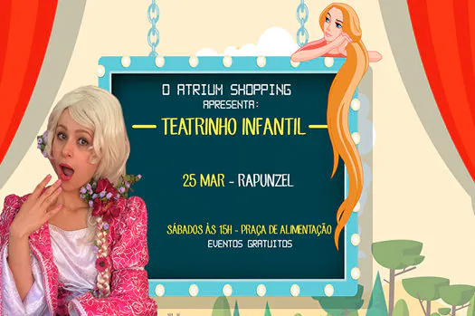 Espetáculo infantil Rapunzel no Atrium Shopping