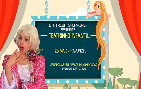 Espetáculo infantil Rapunzel no Atrium Shopping