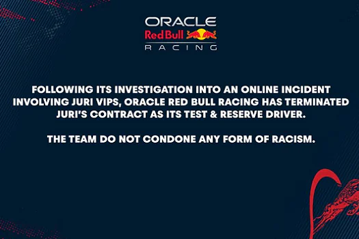 Red Bull rescinde contrato com piloto da F-2 por falas racistas e homofóbicas