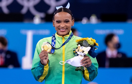 Rebeca Andrade vai ser a porta-bandeira do Brasil na cerimônia de encerramento