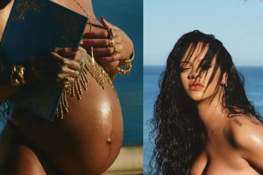 ‘Magia que esse corpo fez’, diz Rihanna ao compartilhar ensaio da primeira gravidez