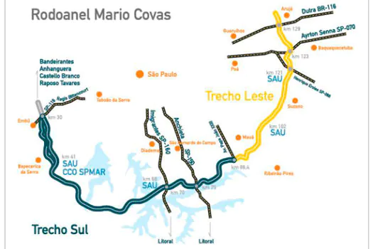 Rodoanel Oeste tem interdição de faixa para obras em alça de acesso