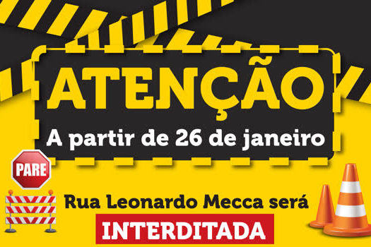 Rua Leonardo Mecca será interditada parcialmente na próxima semana