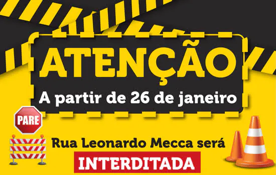 Rua Leonardo Mecca será interditada parcialmente na próxima semana