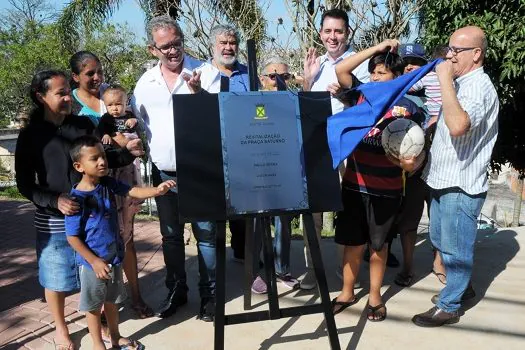 Santo André entrega revitalização da Praça Saturno, no Jardim Irene