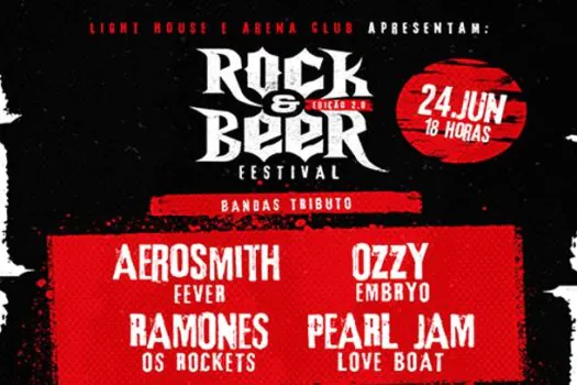 Rock & Beer acontece neste sábado (24), no Arena Club