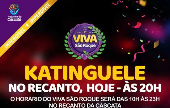 Katinguelê se apresenta nesta segunda no Viva São Roque