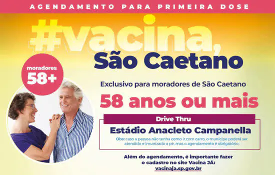 São Caetano antecipa vacinação de pessoas com 58 anos ou mais amanhã