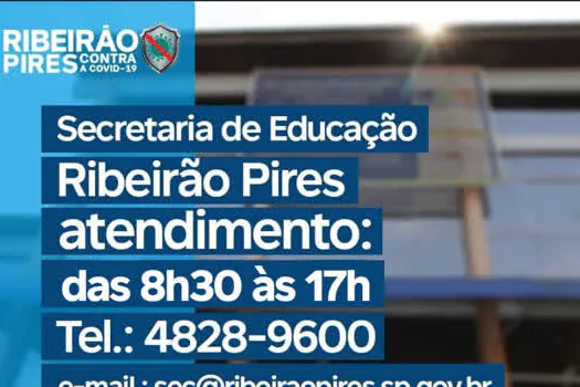 Educação de Ribeirão Pires reforça orientações por telefone e e-mail